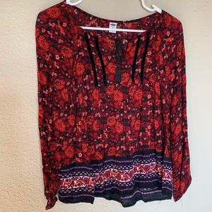 Red Flowy OLD NAVY Shirt